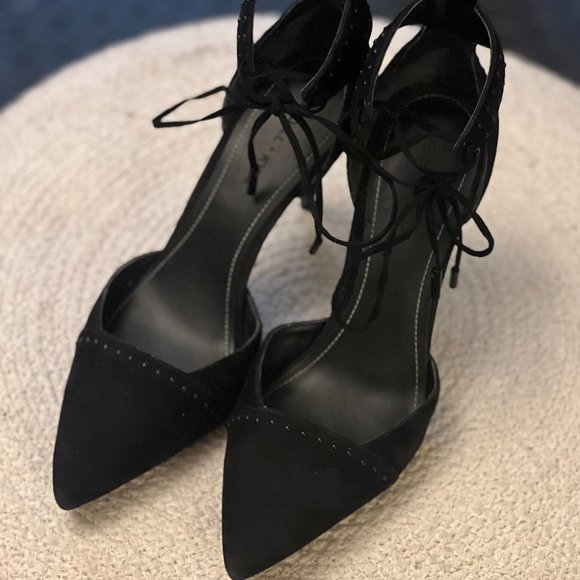 sz 7 Kendall + Kylie ankle strap black suede pumps - Picture 4 of 10